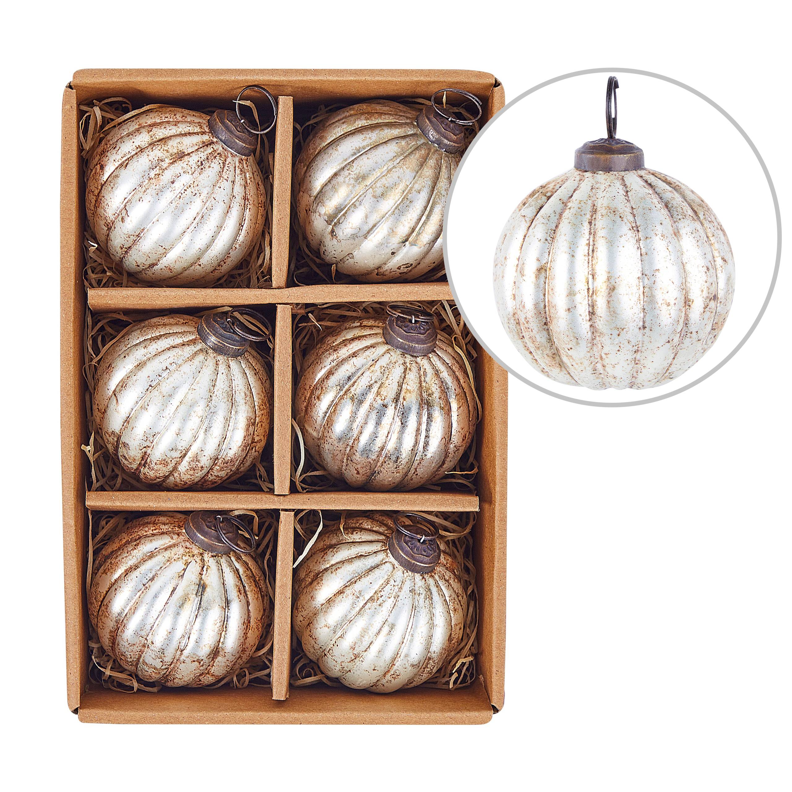 Beliani - Boules de Noël Verre Argenté IVOIRE - Beliani - Imagen 2