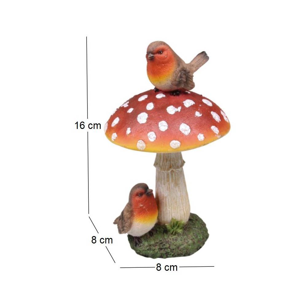 Farmwood Animals - Champignon avec oiseaux en résine 8 x 16 cm Farmwood Animals - Imagen 2