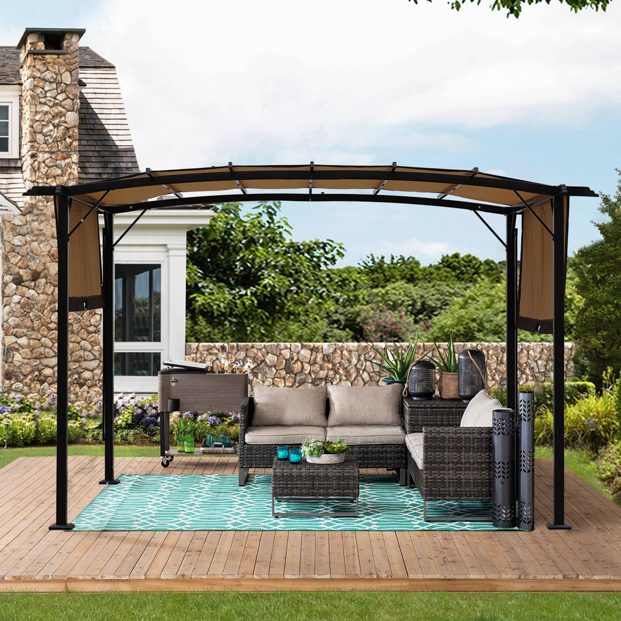 PANGIVO - Toile de rechange pour pergola polyester beige 490 x 217 cm - PANGIVO - Image 9