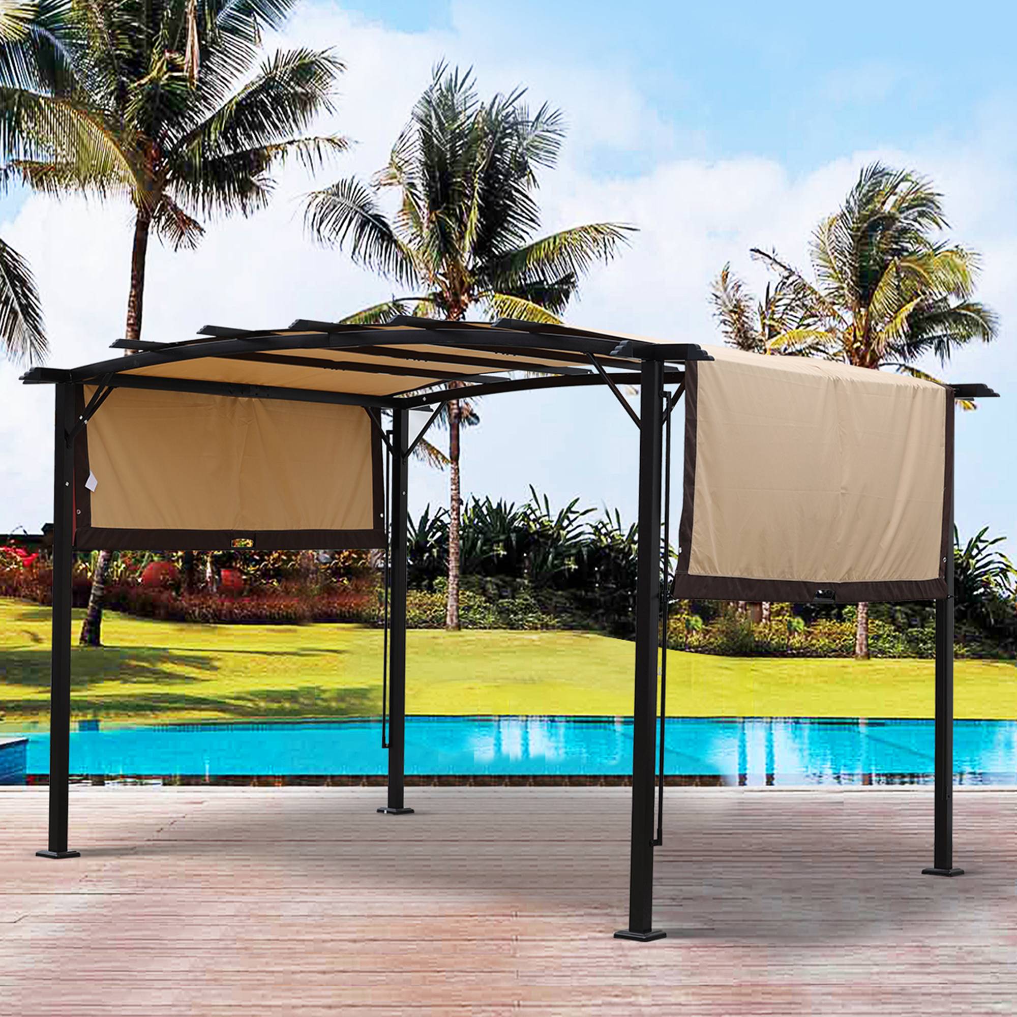 PANGIVO - Toile de rechange pour pergola polyester beige 490 x 217 cm - PANGIVO - Image 7