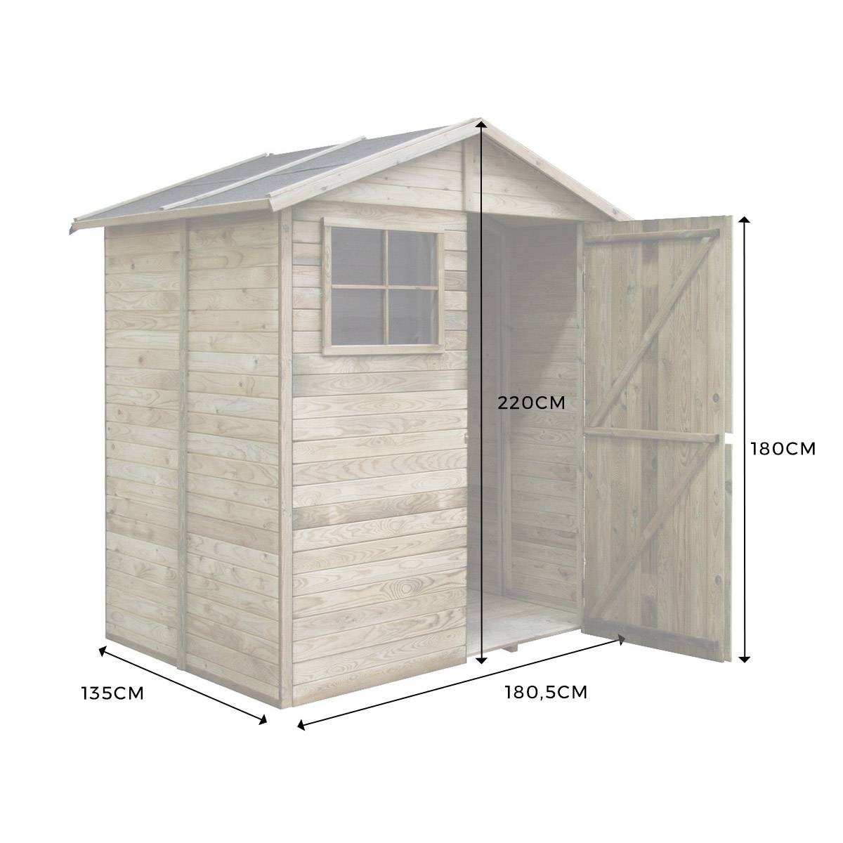 Abri de jardin en bois Léa 2,32 m² - Cémonjardin - Imagen 6