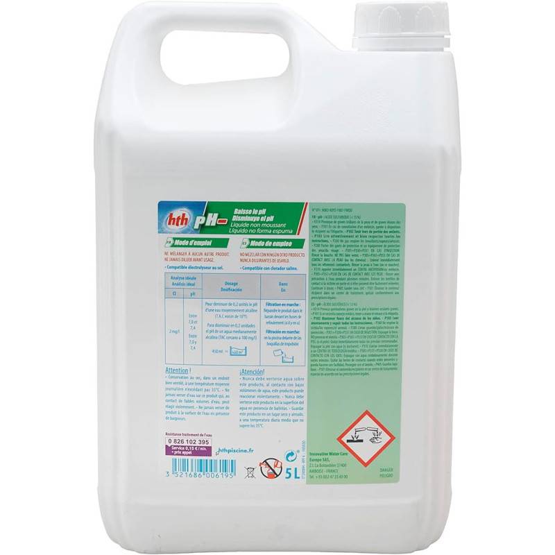 Hth - Correcteur de pH hth® pH MOINS liquide 15% - non moussant - 5 L - Imagen 2