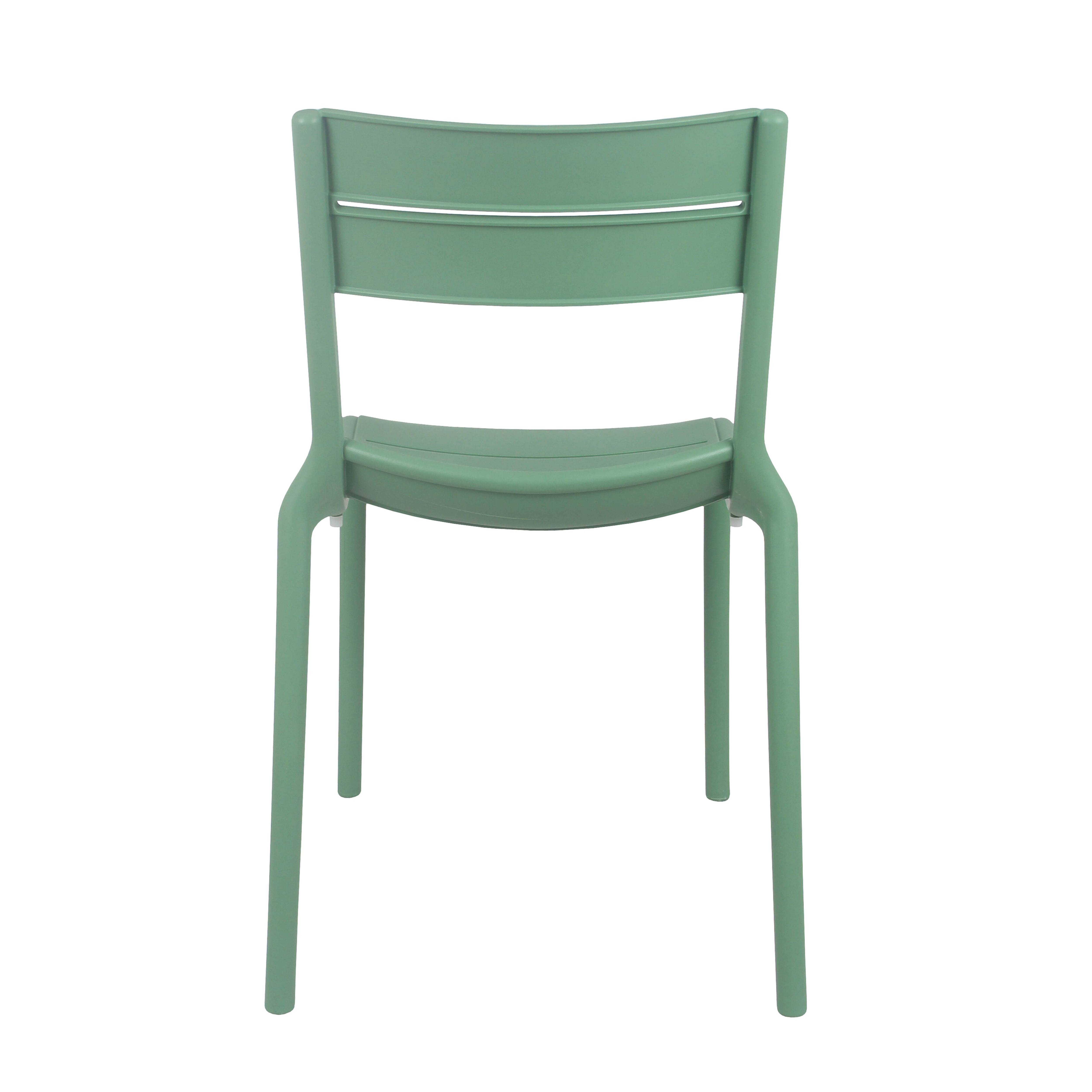 Oviala - Lot de 4 chaises de terrasse en plastique vert sauge Paname - Oviala - Imagen 6