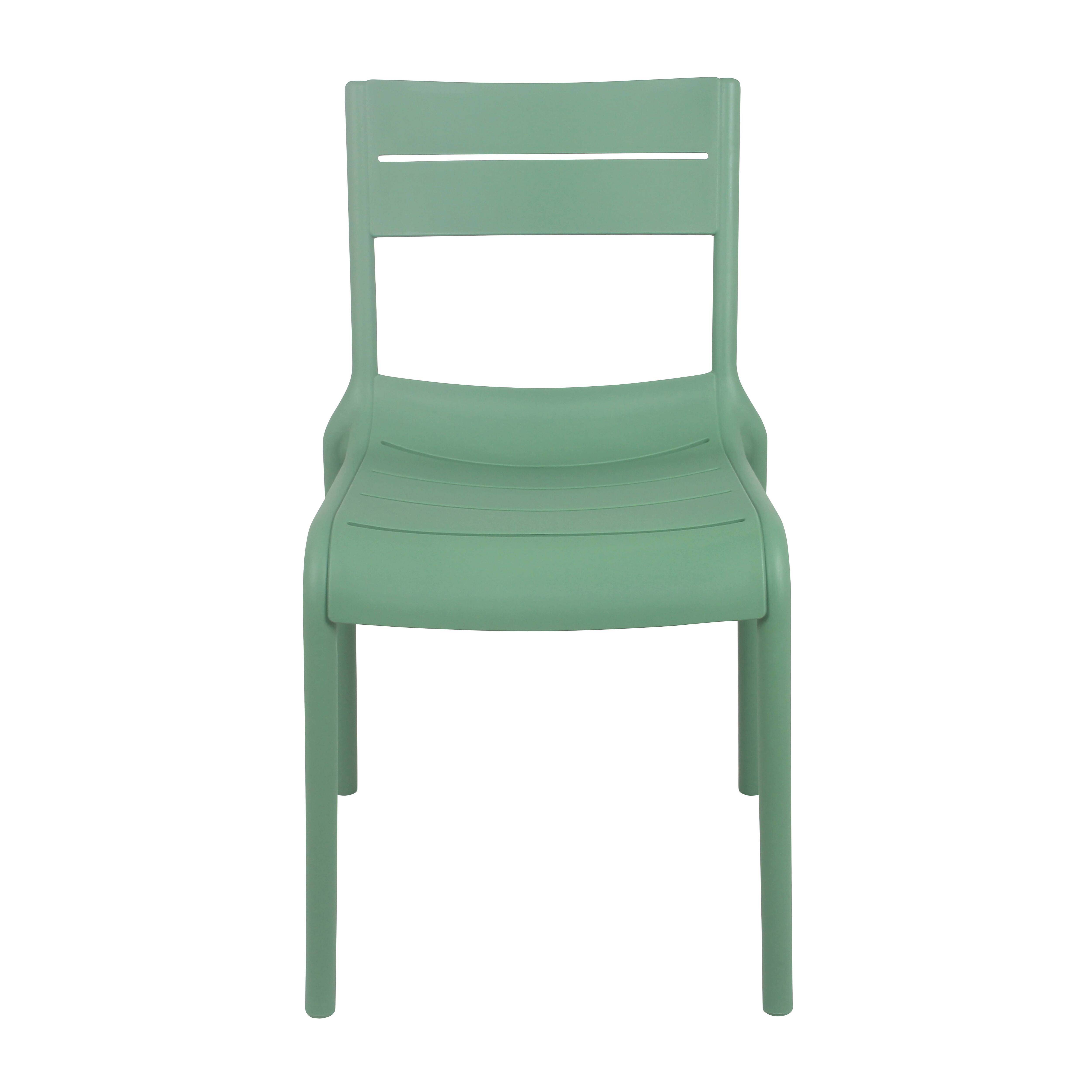 Oviala - Lot de 4 chaises de terrasse en plastique vert sauge Paname - Oviala - Imagen 5