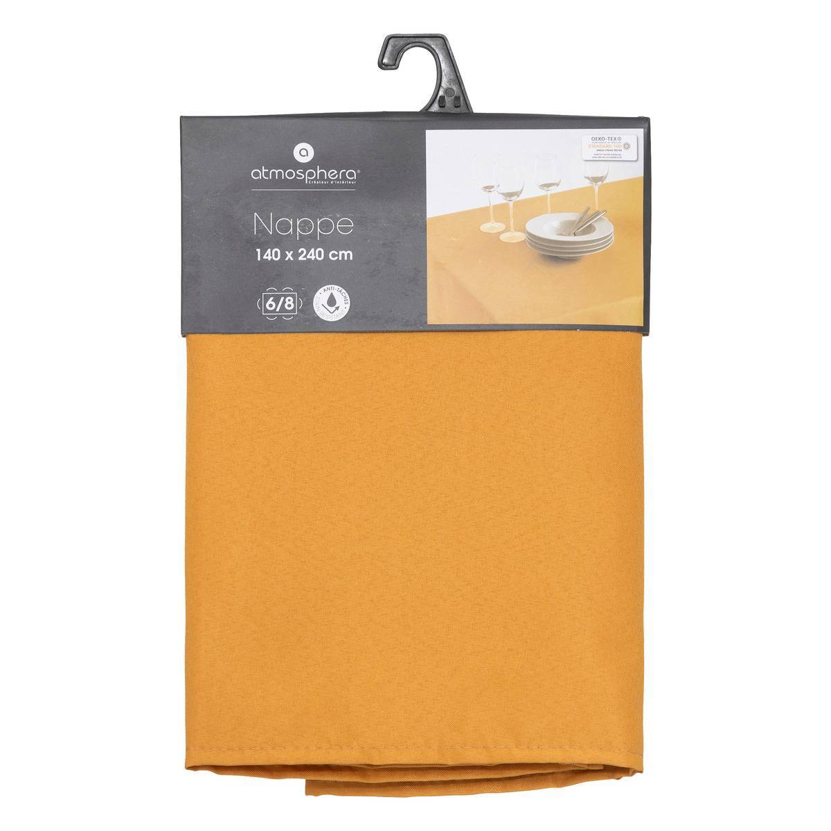 Atmosphera - Nappe anti-tâche jaune moutarde 140x240cm - Atmosphera Créateur d'intérieur - Imagen 2