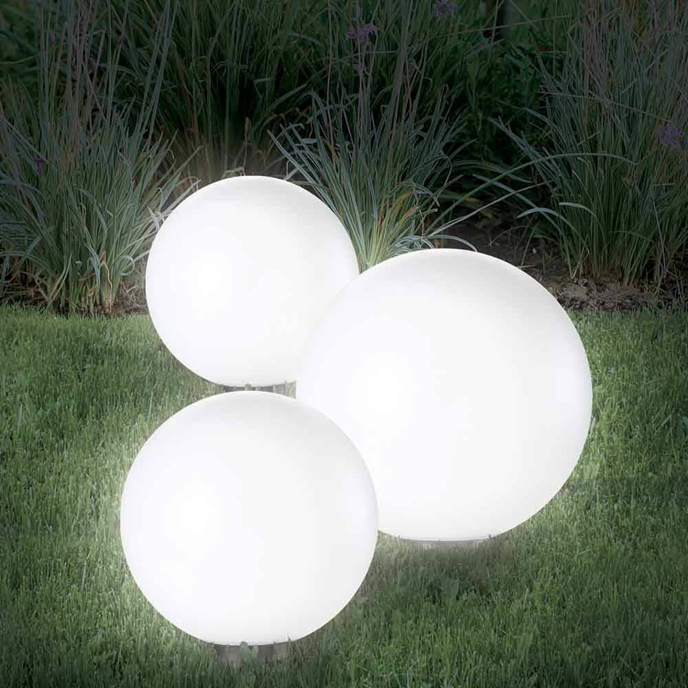Terre Jardin - Boule lumineuse solaire pour jardin - 30 cm - Blanc - TERRE JARDIN - Imagen 2