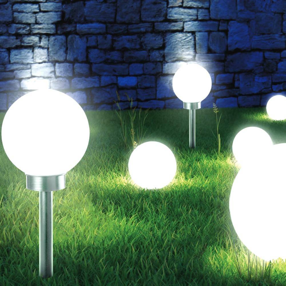 Terre Jardin - Boule lumineuse solaire pour jardin - 30 cm - Blanc - TERRE JARDIN - Imagen 3