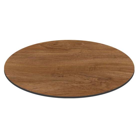 Oviala - Table de jardin ronde 60 cm inclinable aluminium et HPL chêne foncé Opera - Oviala - Image 4
