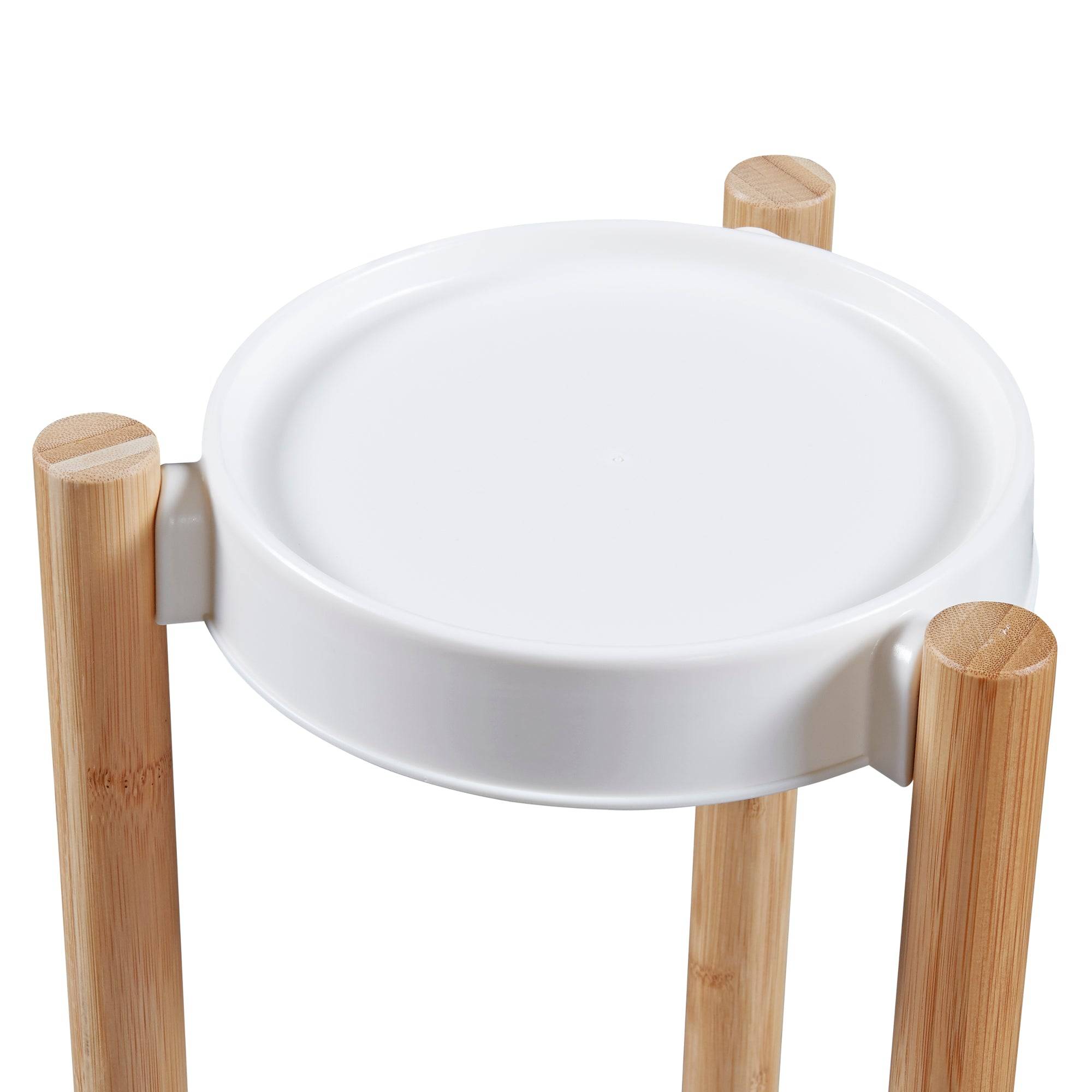 Helloshop26 - Étagère à plantes sastamala à 3 niveaux bambou 80 x 31 x 31 cm naturel blanc - Imagen 3