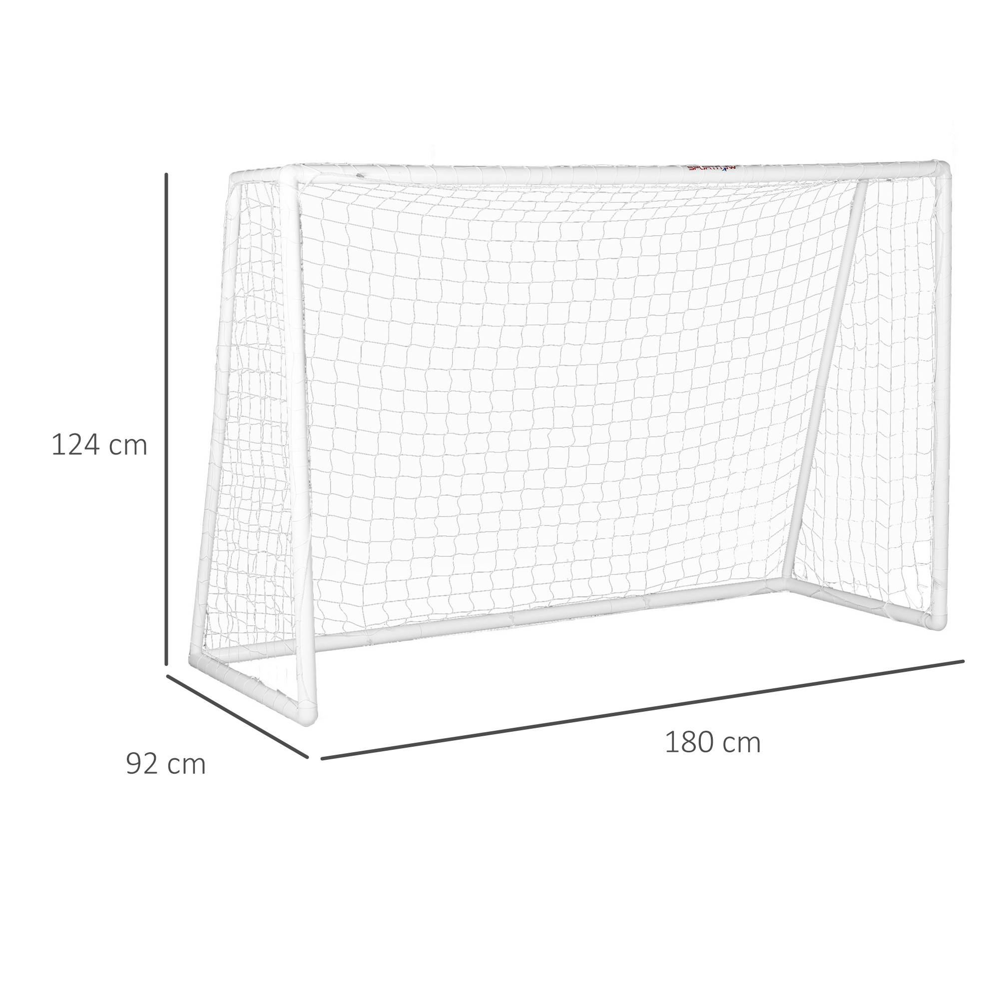 Sportnow - But de football cage de foot - dim. 180L x 92l x 124H cm - PVC blanc - SPORTNOW - Imagen 3
