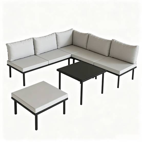 Canapé modulable 6 pièces – personnalisable, imperméable, résiste au soleil - Image 1