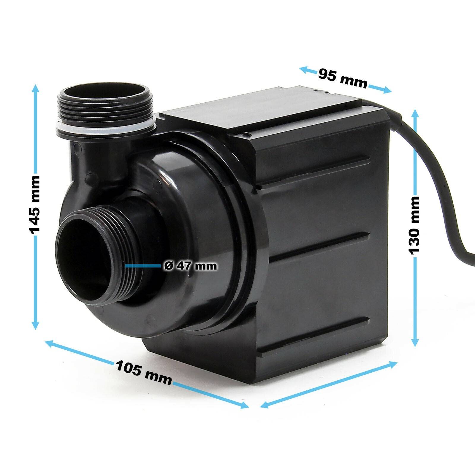 Helloshop26 - Pompe à eau de bassin filtre filtration cours d'eau eco aquarium petit étang eco 12000 litres par heure 100 Watts 4216073 - Imagen 3