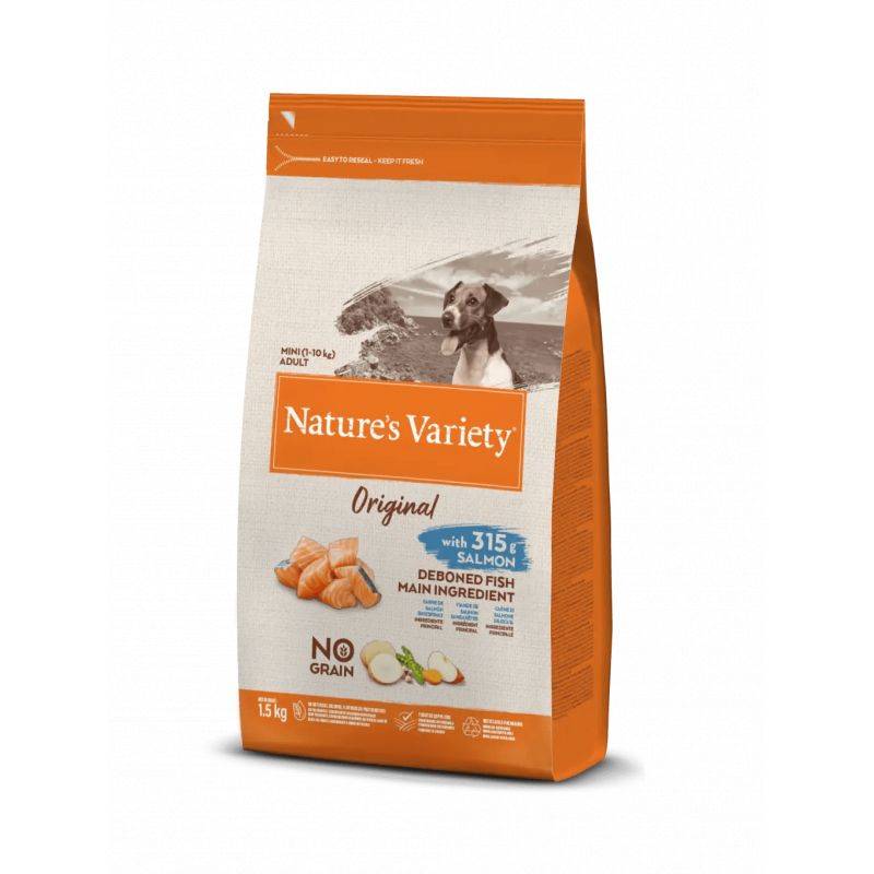 CROQUETTE CHIEN - ORIGINAL MINI SAUMON - NATURE'S VARIETY 7 kg - Imagen 1
