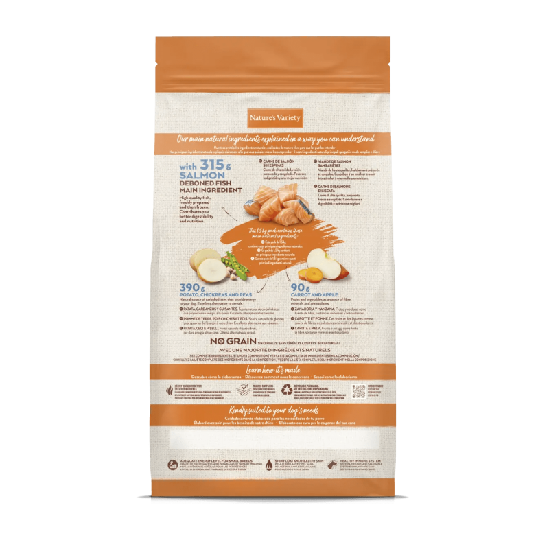CROQUETTE CHIEN - ORIGINAL MINI SAUMON - NATURE'S VARIETY 7 kg - Imagen 2