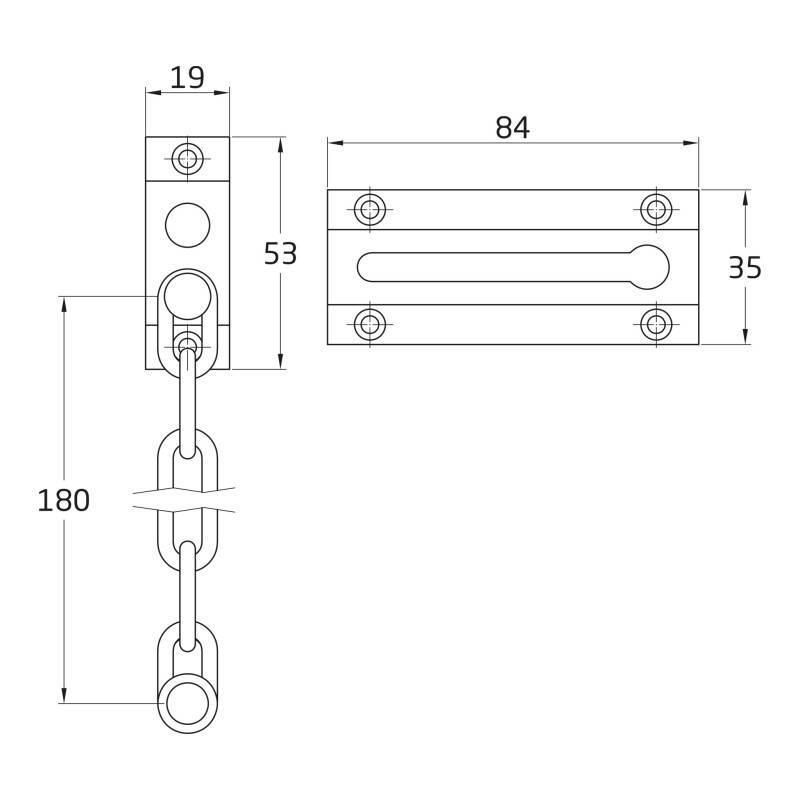 Entrebâilleur de porte chaînette  1 - Laiton - Chromé brillant | Amig - Image 8