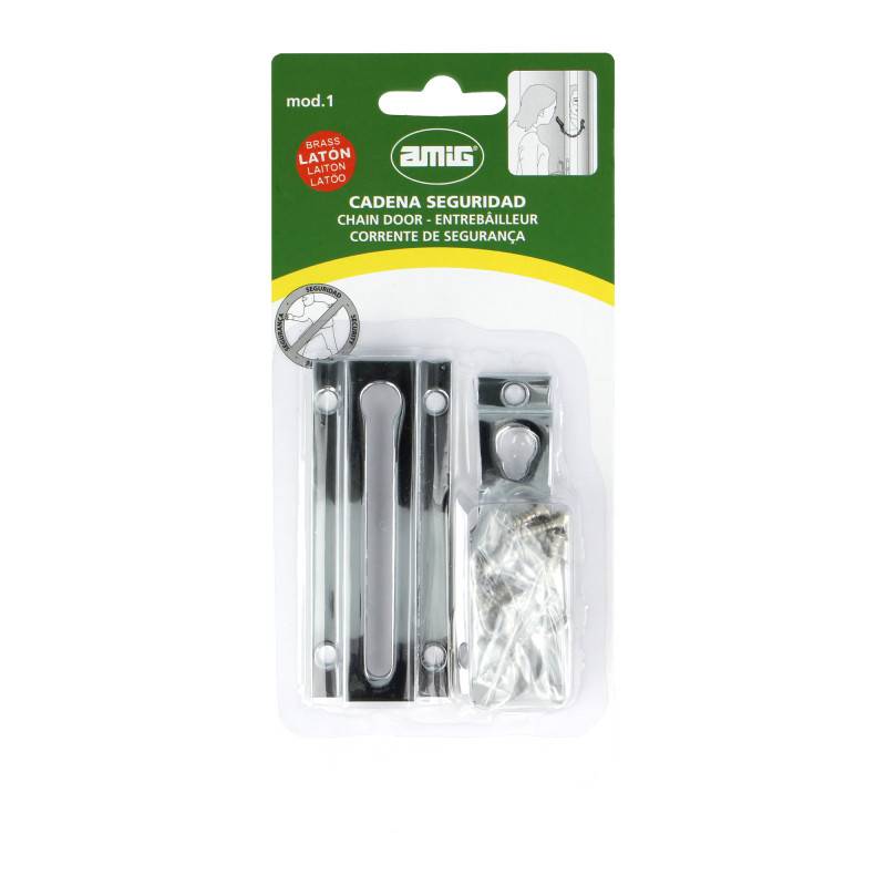 Entrebâilleur de porte chaînette  1 - Laiton - Chromé brillant | Amig - Image 7