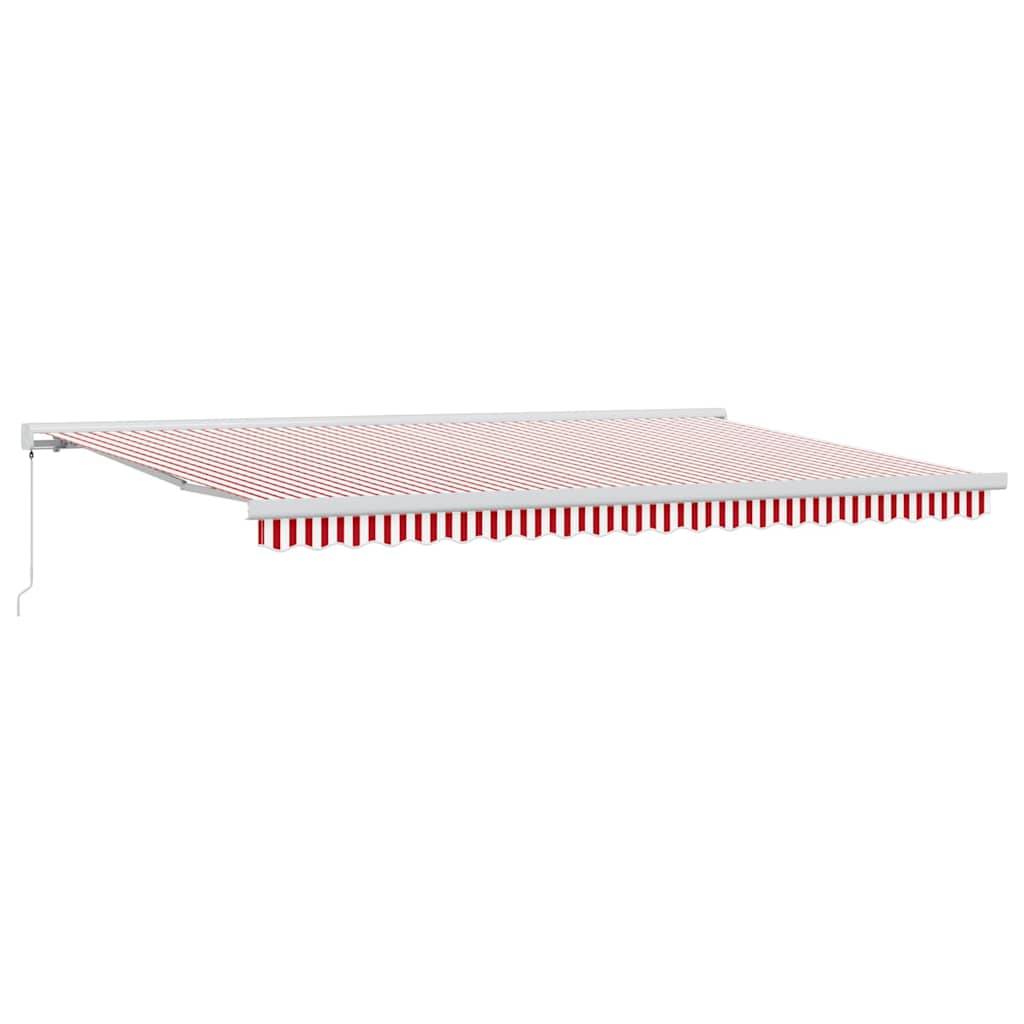 Vidaxl - Auvent Rétractable Rouge et Blanc 500 × 300 cm Tissu et Métal vidaXL 3331273 - Image 2