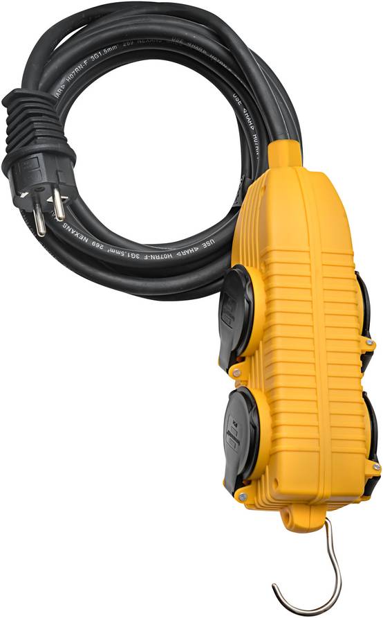 Rallonge électrique avec Powerblock IP44 équipée de 5 m de câble noir H07RN-F 3G2,5 - BRENNENSTUHL - 1151731 - Image 2
