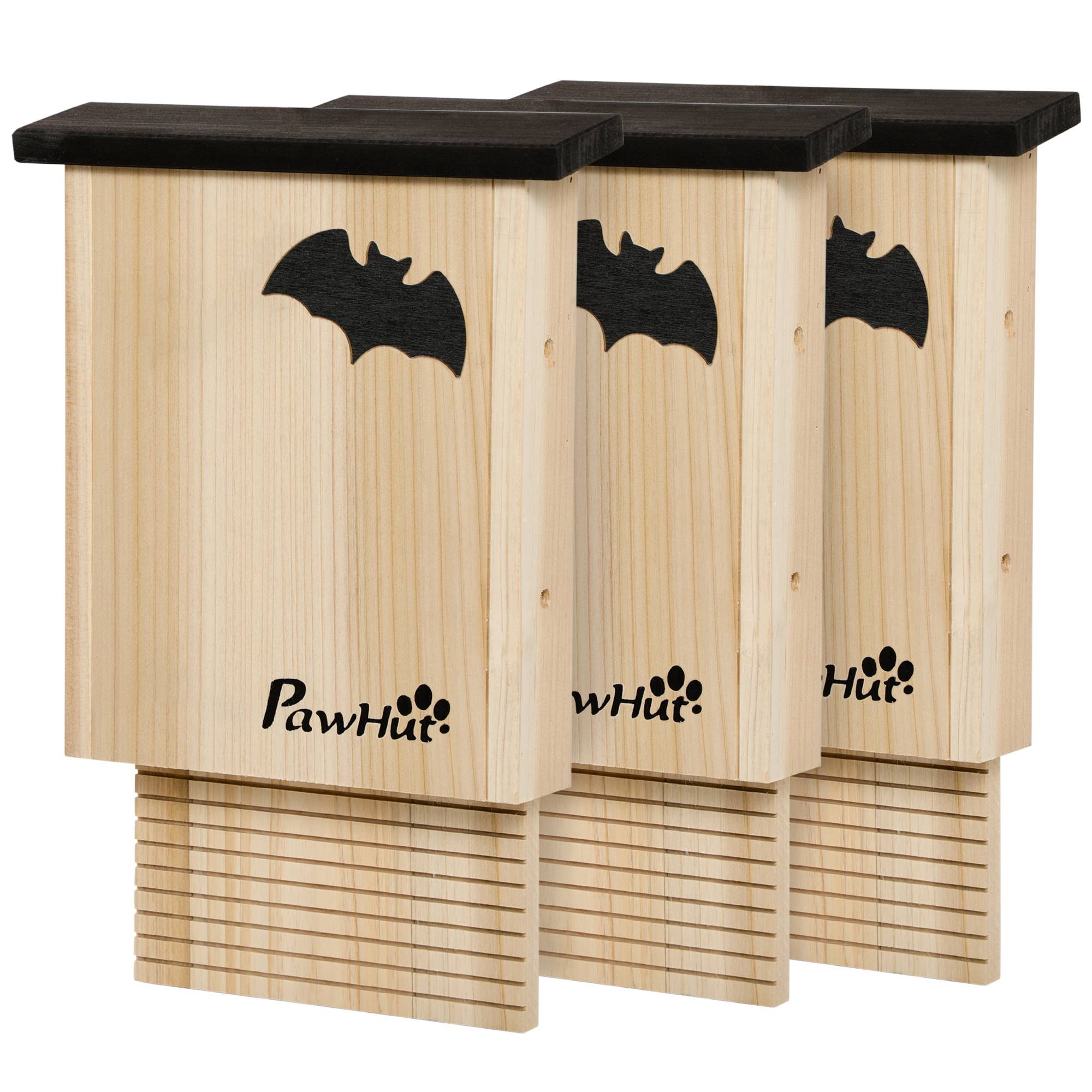 Lot de 3 grands nichoirs chauve-souris bois sapin extérieur résistant intempéries 25x37cm - ComfortXL Outdoor Living - Image 2