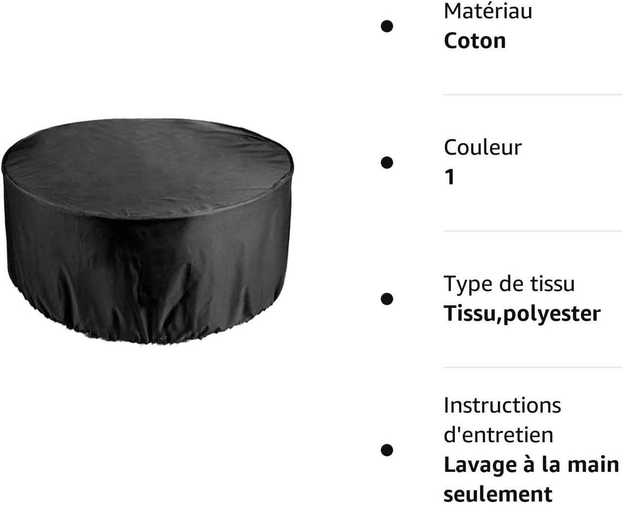 IntiMeg - 230x110CM Housse Mobilier Jardin 210D Polyester Imperméable Bâche Salon de Jardin Protection Antipoussière Housse de Meuble pour Tables de Jardin - Image 4