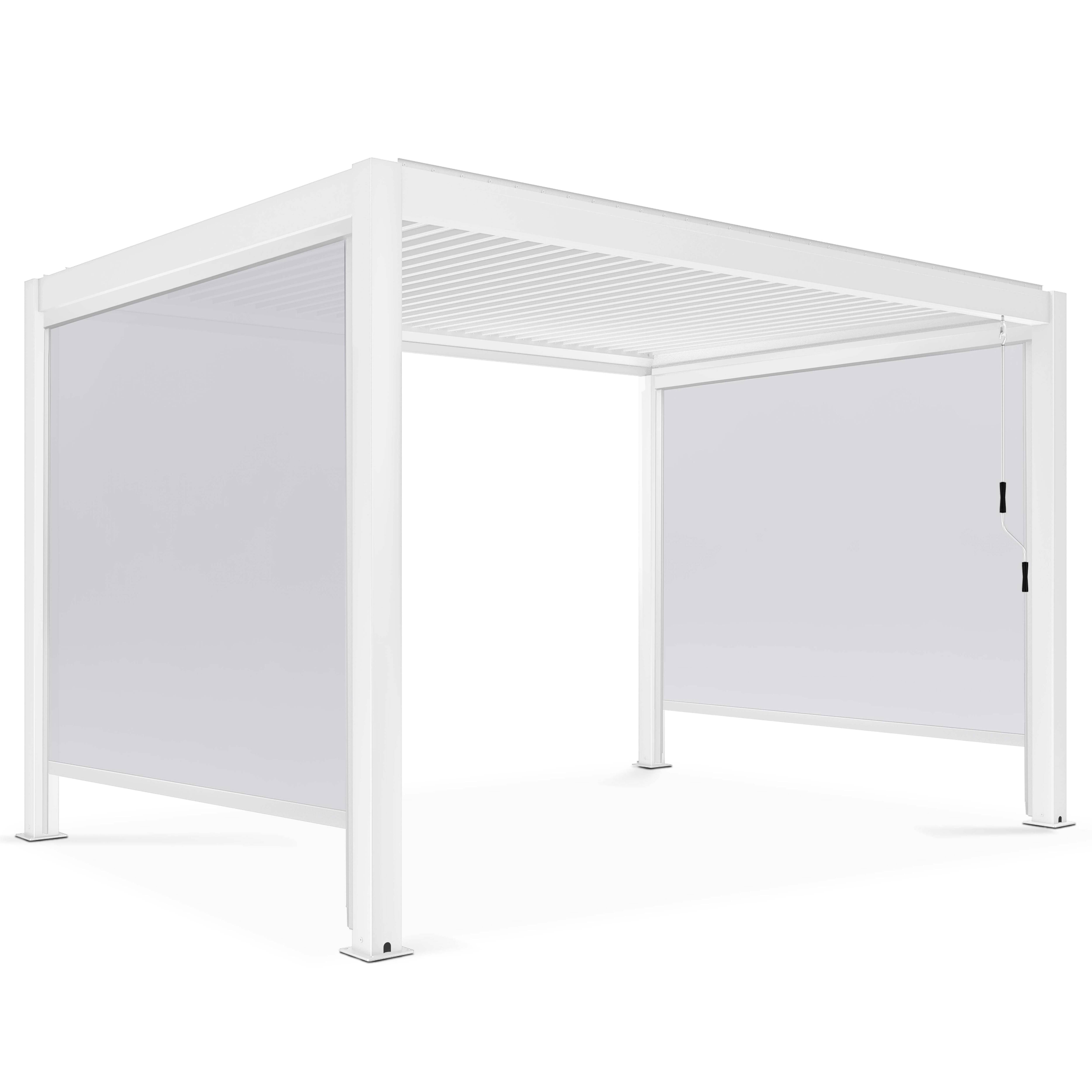 Oviala - Pergola bioclimatique 3x4m autoportée et 2 stores 2,66 x 2,34 m blanc Athenes - Oviala - Imagen 2