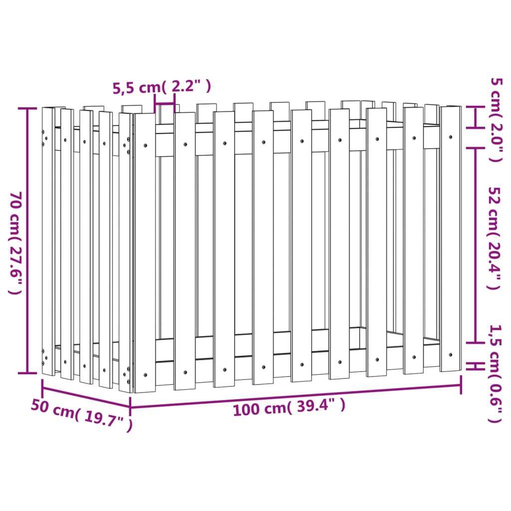 ComfortXL - Potager surélevé très haut pin massif design clôture Noir 100x50x70 cm – ComfortXL Outdoor Living - Image 9