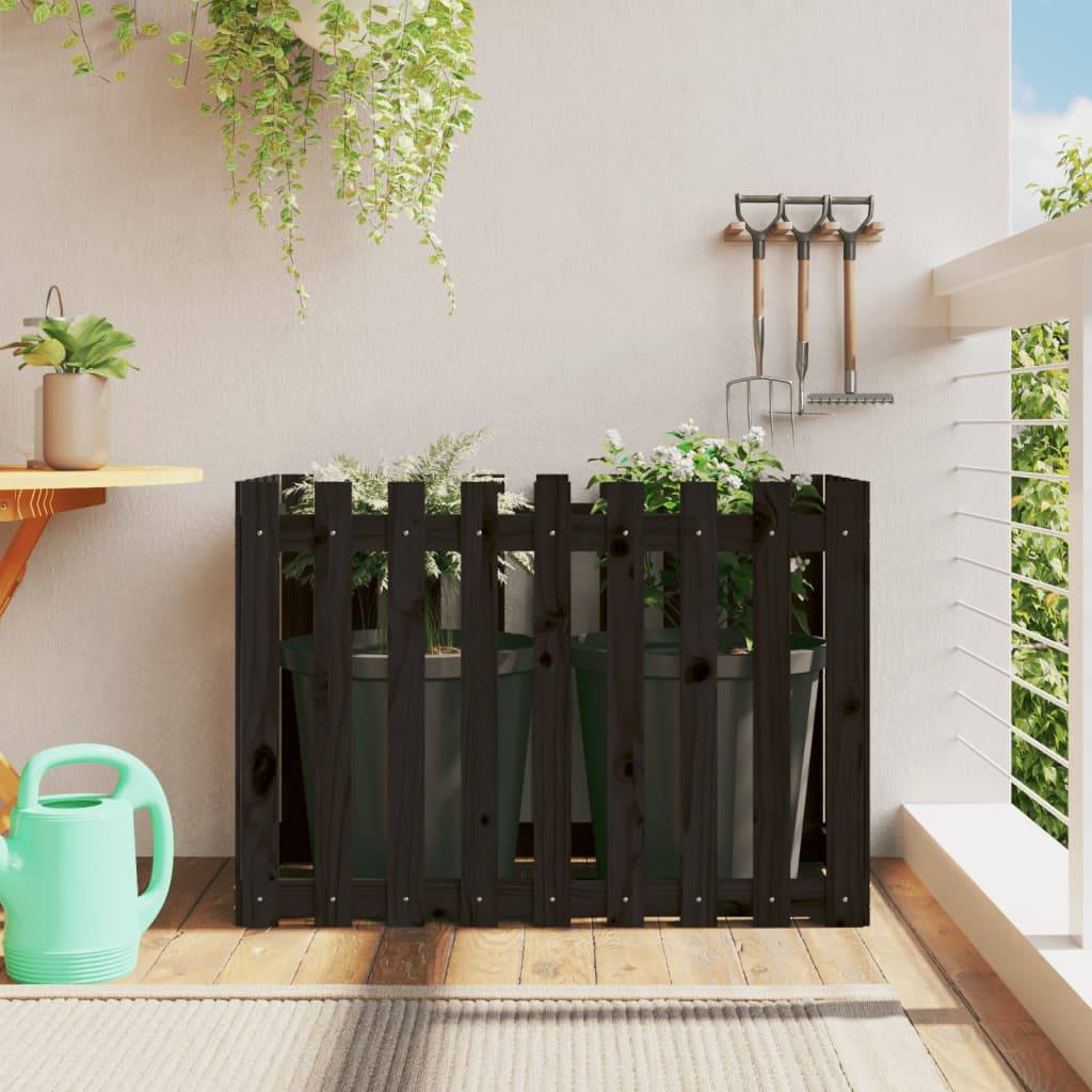ComfortXL - Potager surélevé très haut pin massif design clôture Noir 100x50x70 cm – ComfortXL Outdoor Living