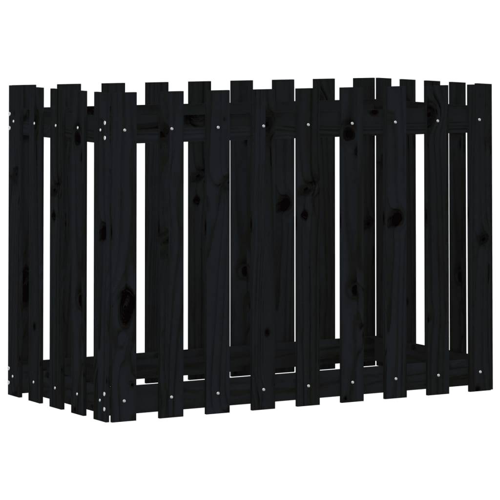 ComfortXL - Potager surélevé très haut pin massif design clôture Noir 100x50x70 cm – ComfortXL Outdoor Living - Image 2