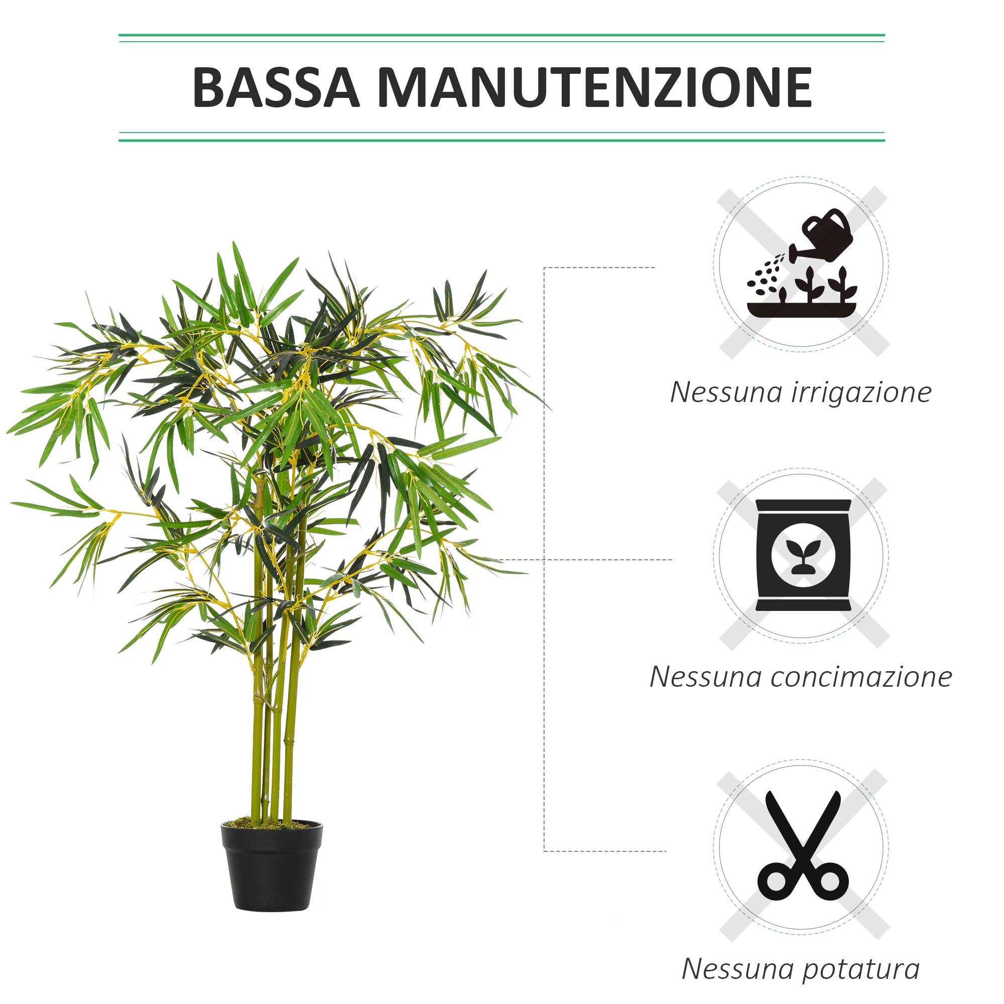 Bambou artificiel en pot, déco intérieur/extérieur, hauteur 120cm, vert - Image 8