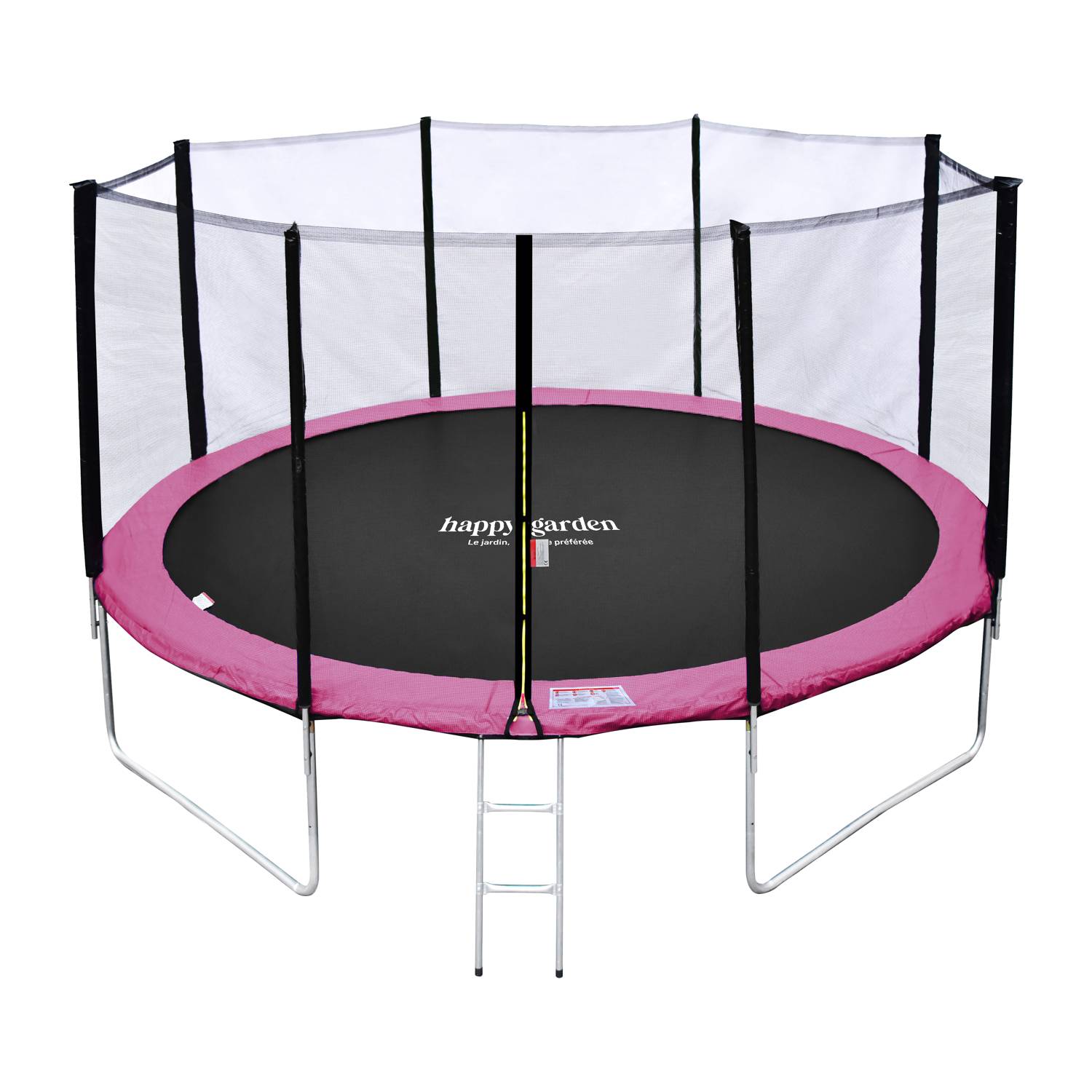 Happy Garden - Pack Premium Trampoline 370cm réversible rose / gris PERTH + filet, échelle, bâche et kit d'ancrage - HAPPY GARDEN - Imagen 1