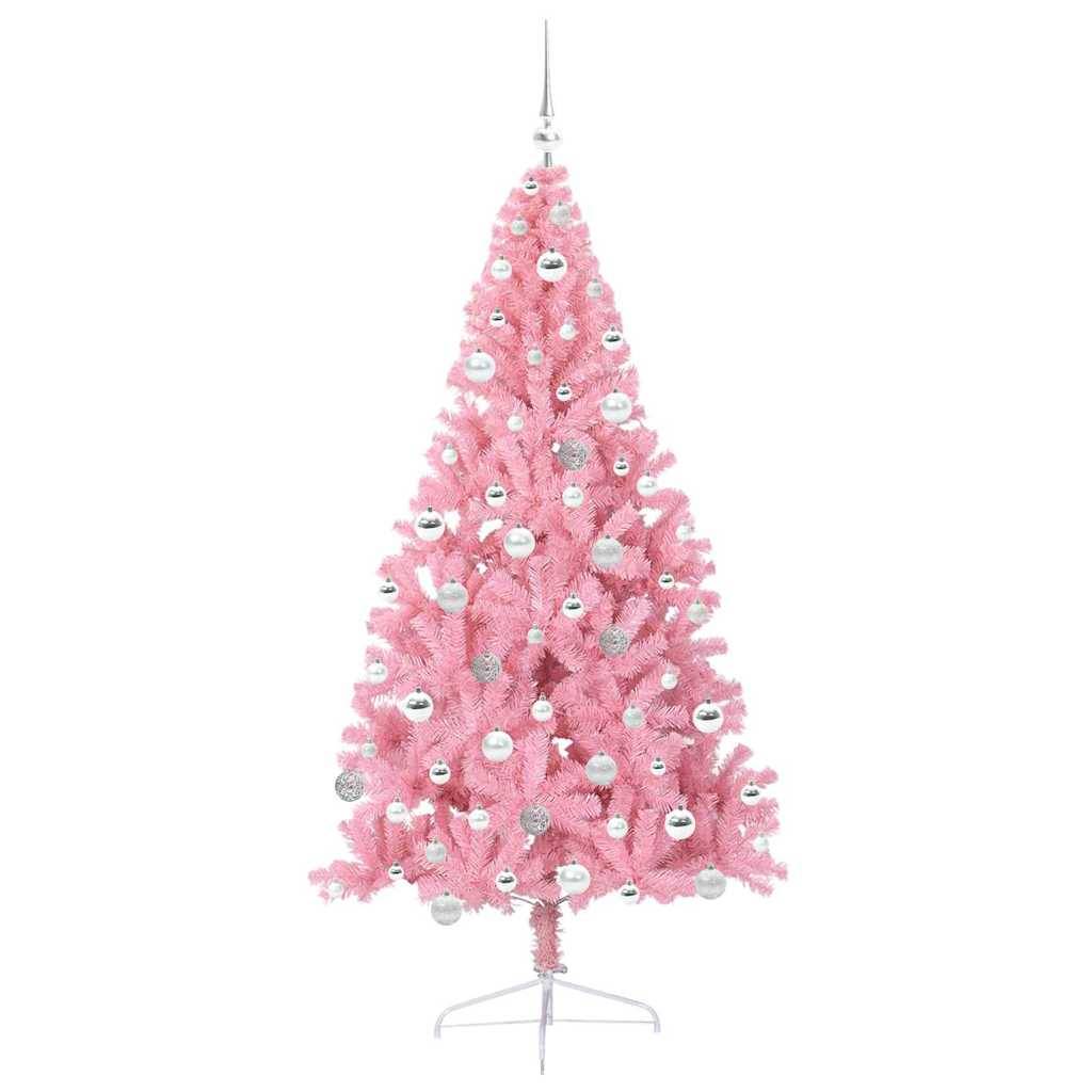 Vidaxl - Sapin de Noël artificiel pré-éclairé Rose 180 cm PVC vidaXL 3397081 - Image 5