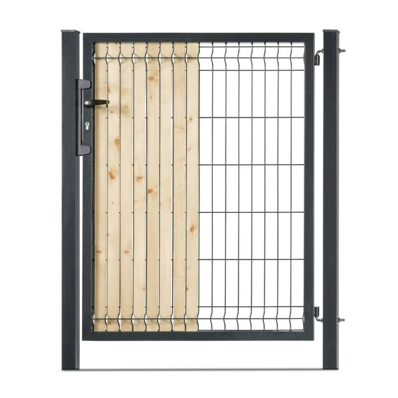 Portillon grillagé en acier galvanisé maille 200 x 50 occultable passage 1m x H 1m60 Gris anthracite - Easy Clôture - Imagen 2