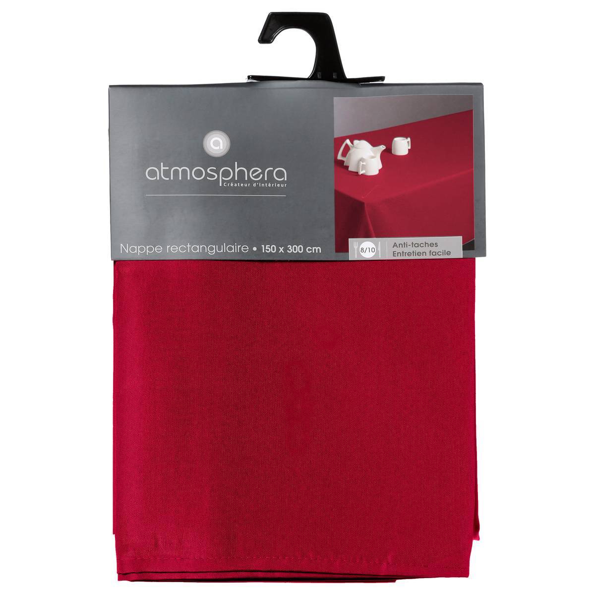 Atmosphera - Nappe anti-tâche rouge 150x300cm - Atmosphera Créateur d'intérieur - Imagen 3