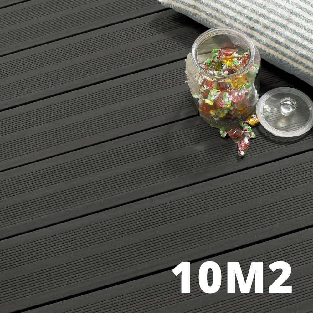 Kit Terrasse ATLANTA 10m² Anthracite - 31 Lames de Terrasse (220 x 14.5 x 2.25 cm) - Garantie 15 ans - Fixation par Clips - Imagen 1