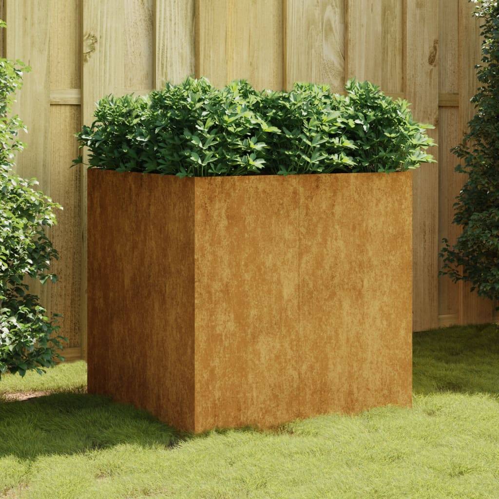 Jardinière - Pot De Fleurs - Bac à Fleurs 80x80x80 cm acier corten Couleur évolue - Image 2