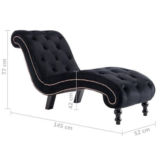 Chaise longue | Transat | Bain de soleil Noir Velours - Image 8