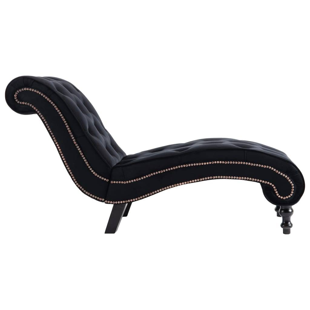 Chaise longue | Transat | Bain de soleil Noir Velours - Image 4