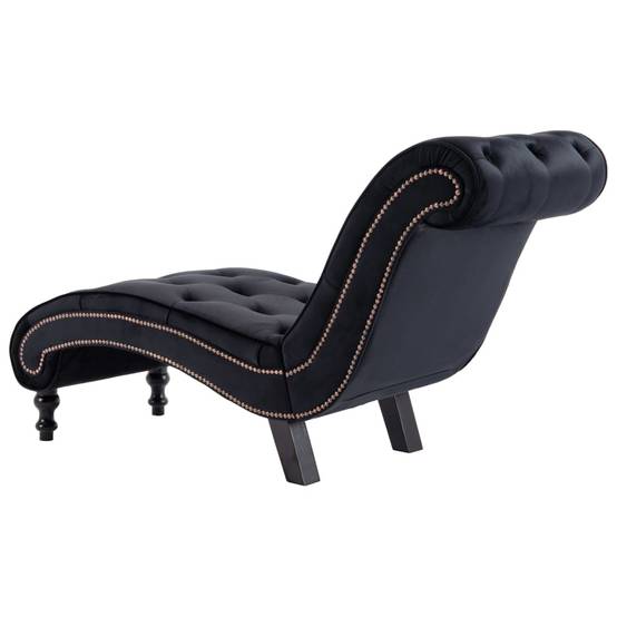 Chaise longue | Transat | Bain de soleil Noir Velours - Image 5