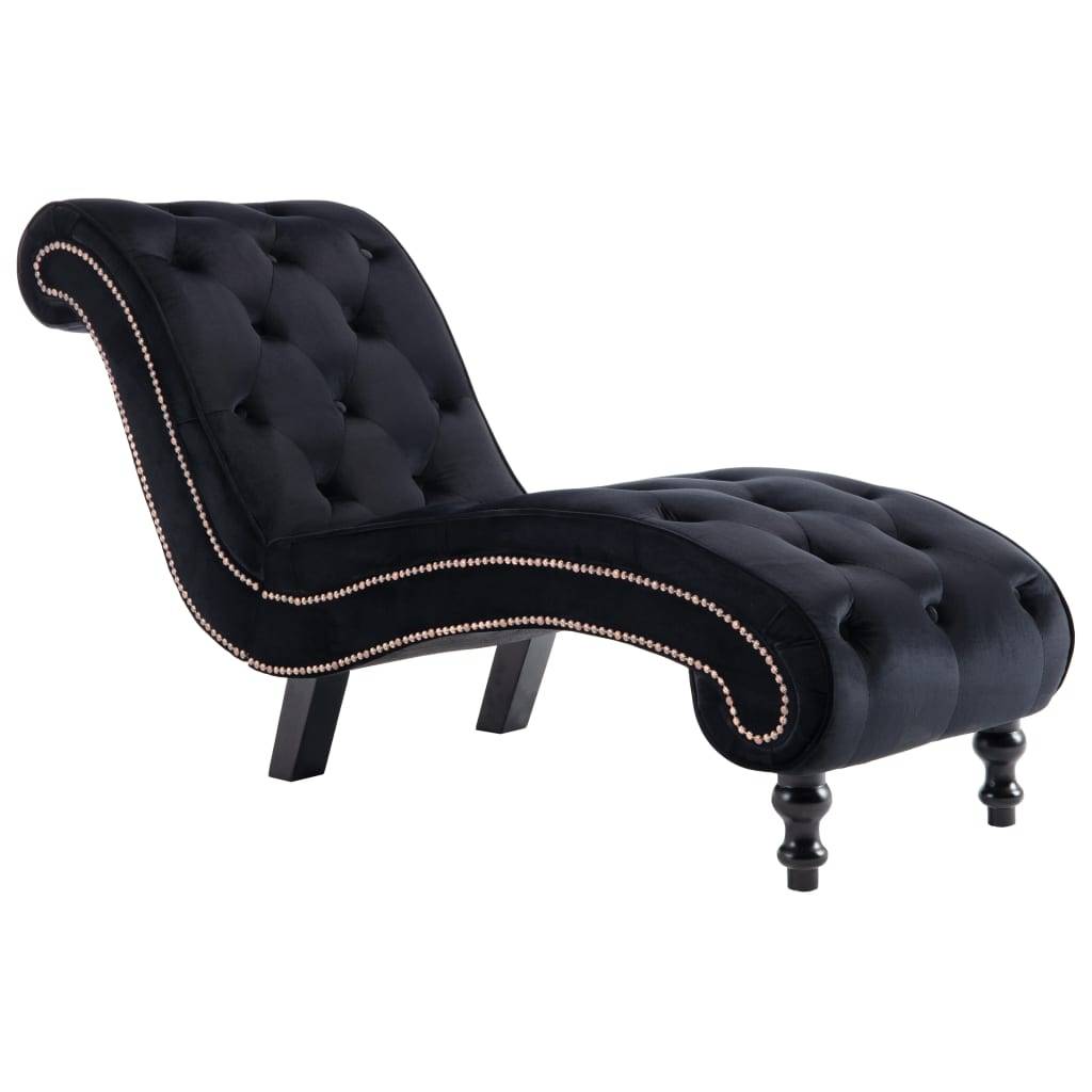 Chaise longue | Transat | Bain de soleil Noir Velours - Image 1