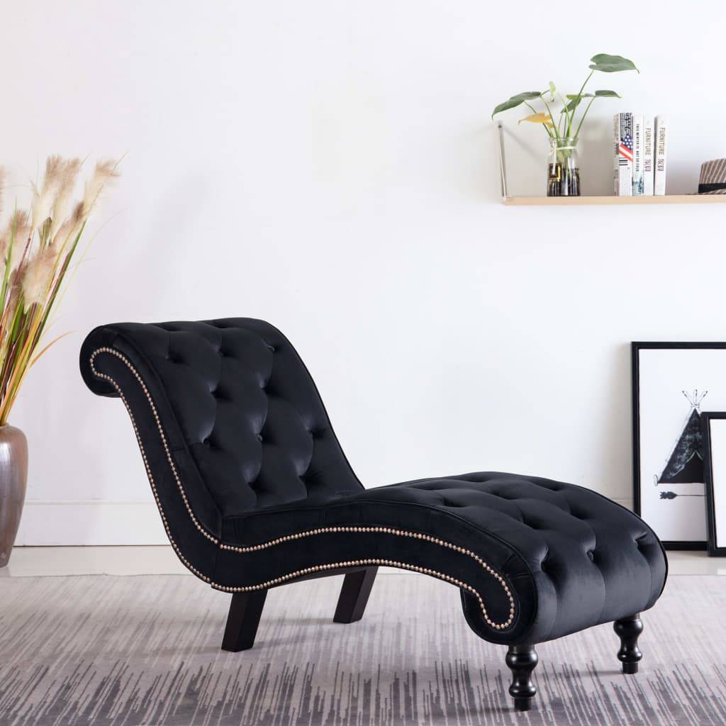 Chaise longue | Transat | Bain de soleil Noir Velours - Image 2
