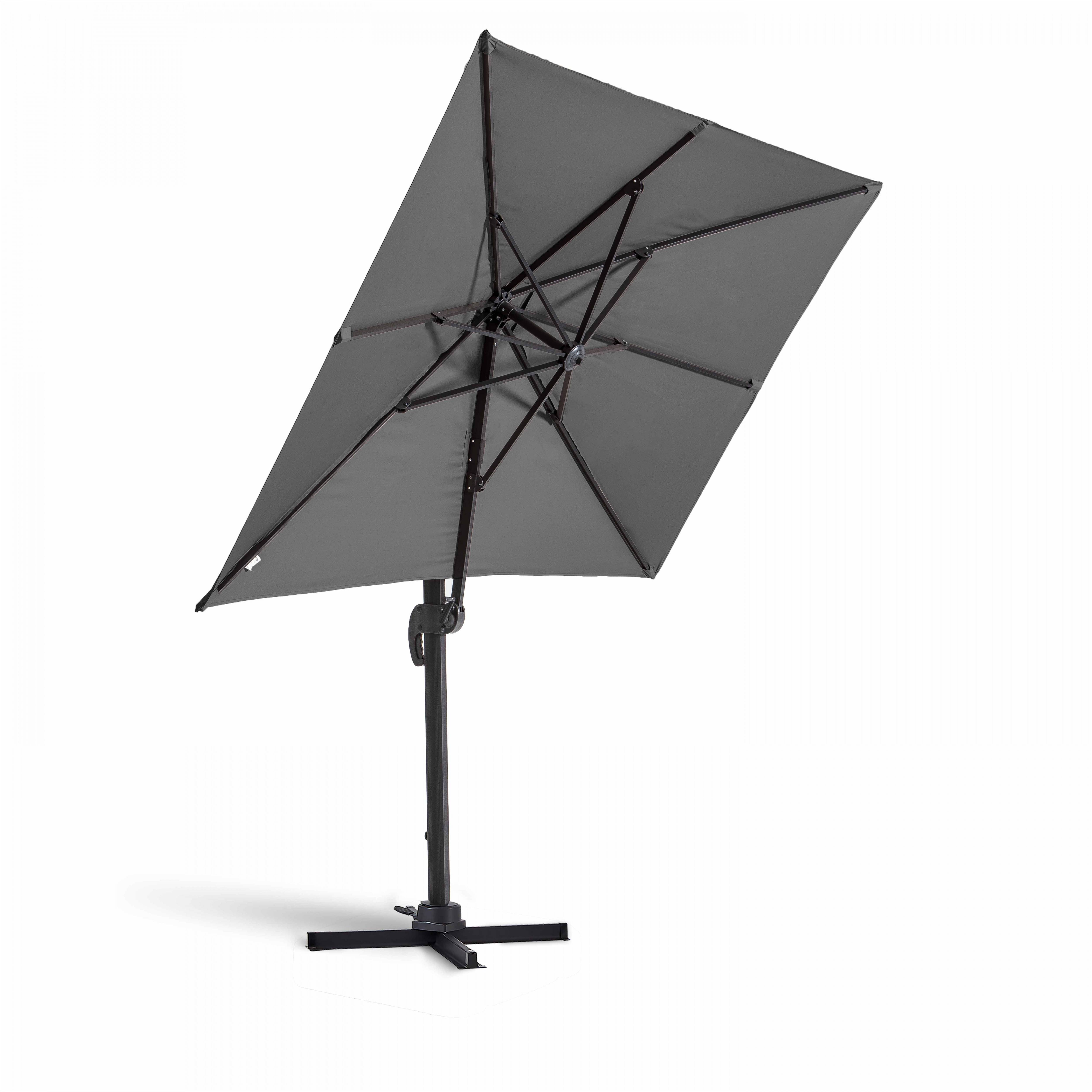 Oviala - Parasol déporté inclinable et rotatif 2x3m aluminium gris anthracite Amalya - Oviala - Imagen 2