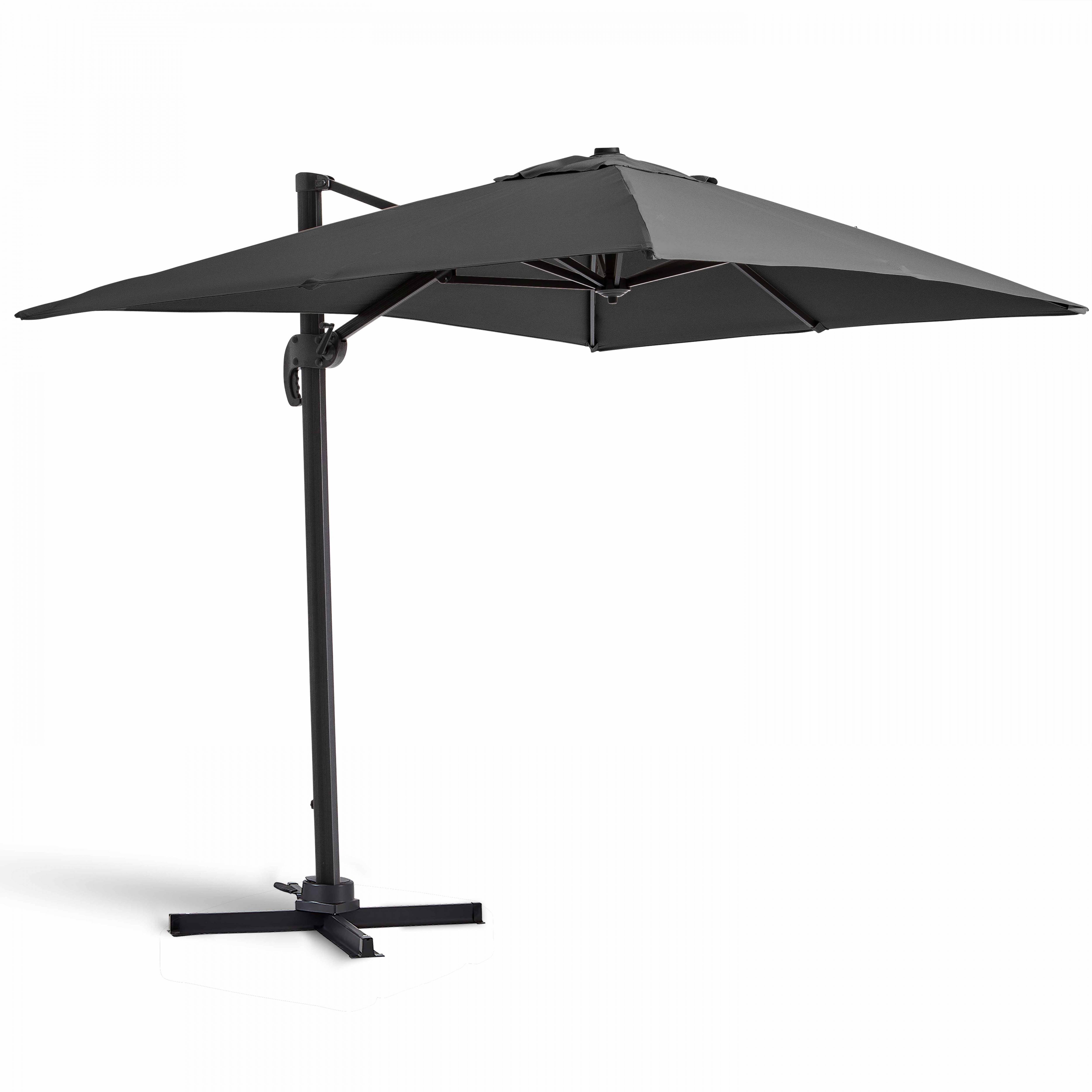 Oviala - Parasol déporté inclinable et rotatif 2x3m aluminium gris anthracite Amalya - Oviala - Imagen 1