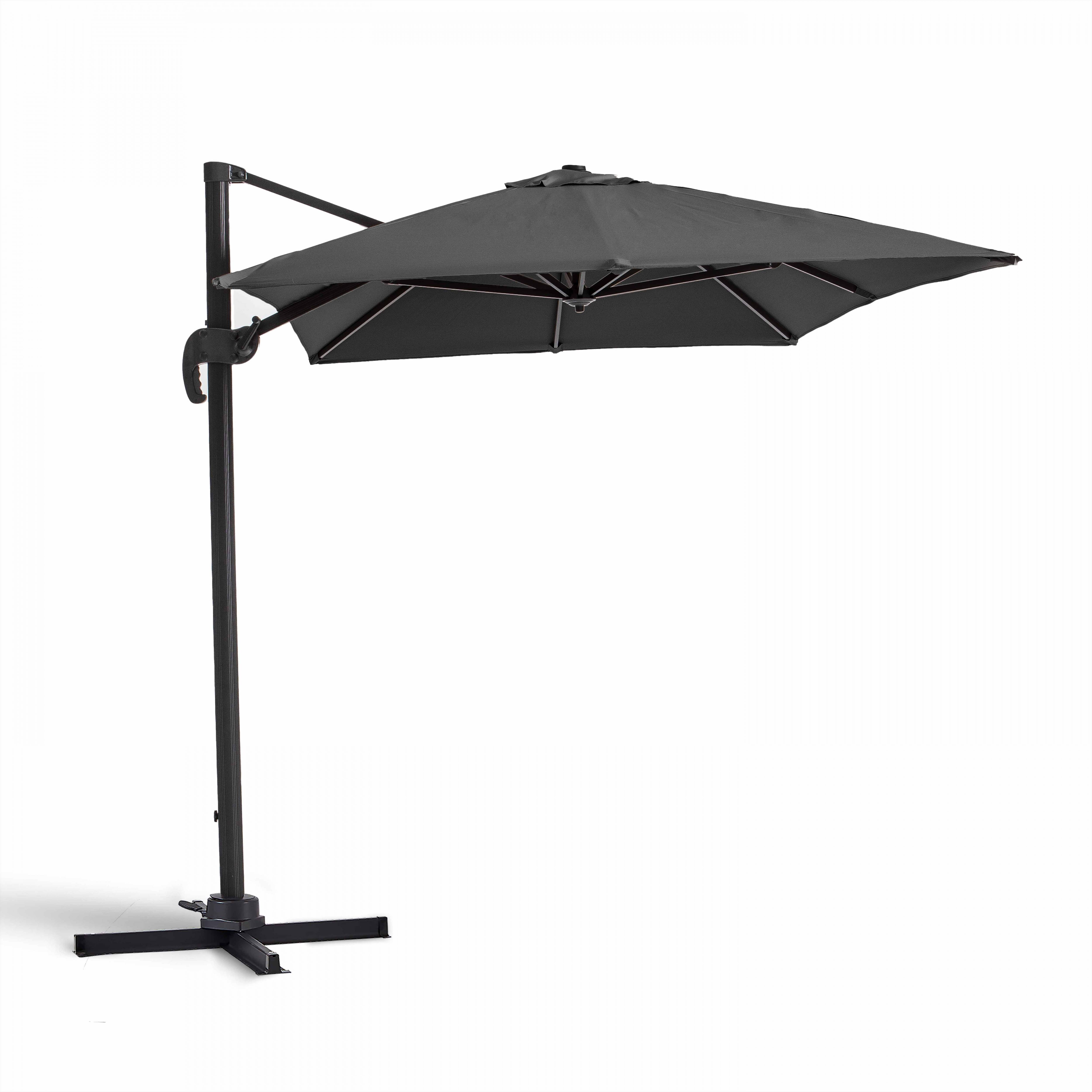 Oviala - Parasol déporté inclinable et rotatif 2x3m aluminium gris anthracite Amalya - Oviala - Imagen 3