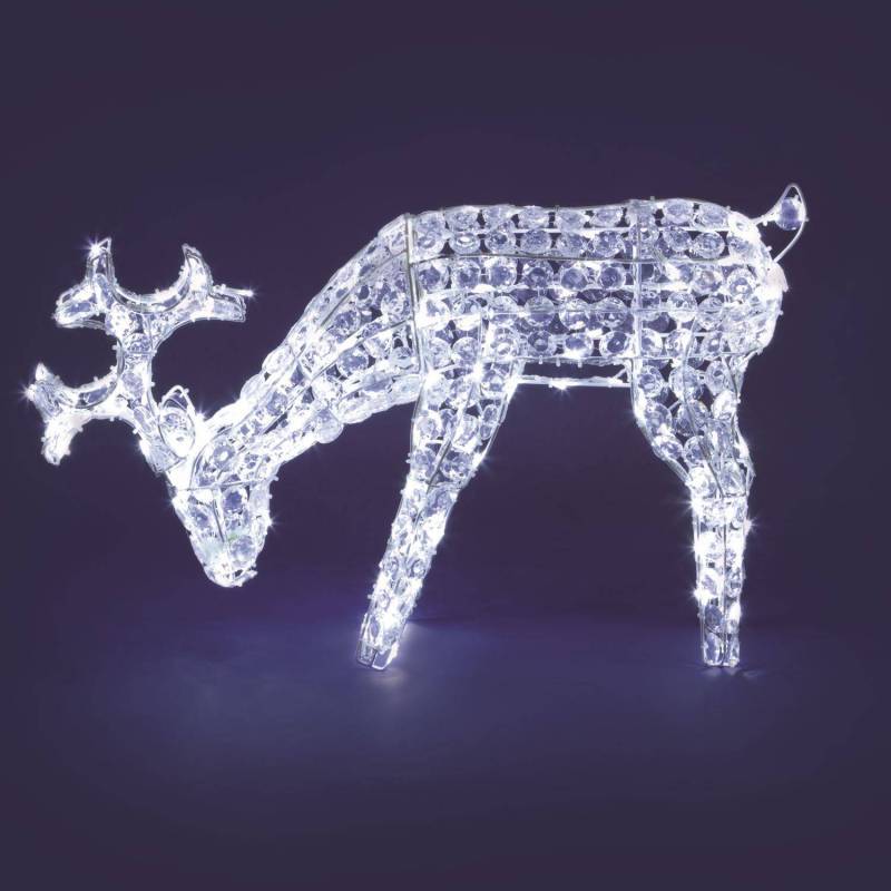 Lotti - Renne lumineux qui broute 3D H50CM 200 LED blanc froid fixe extérieur professionnel Lotti - Imagen 1