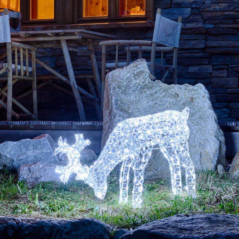 Lotti - Renne lumineux qui broute 3D H50CM 200 LED blanc froid fixe extérieur professionnel Lotti - Imagen 2