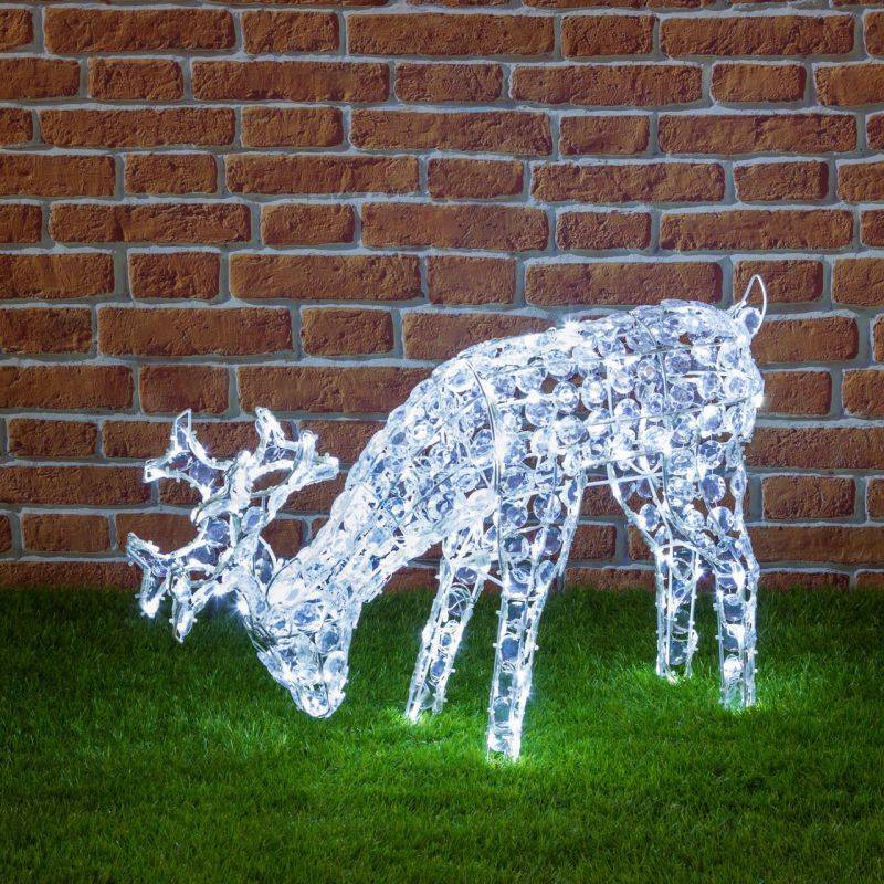 Lotti - Renne lumineux qui broute 3D H50CM 200 LED blanc froid fixe extérieur professionnel Lotti - Imagen 9