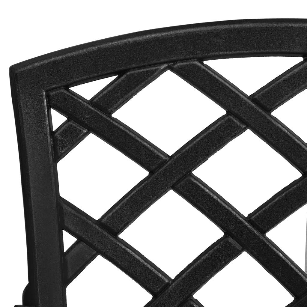 Helloshop26 - Ensemble de bistro jardin meuble extérieur terrasse 3 pièces aluminium coulé noir - Imagen 8