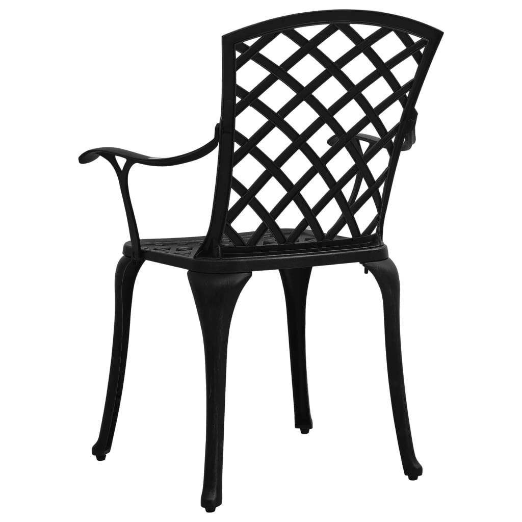 Helloshop26 - Ensemble de bistro jardin meuble extérieur terrasse 3 pièces aluminium coulé noir - Imagen 6