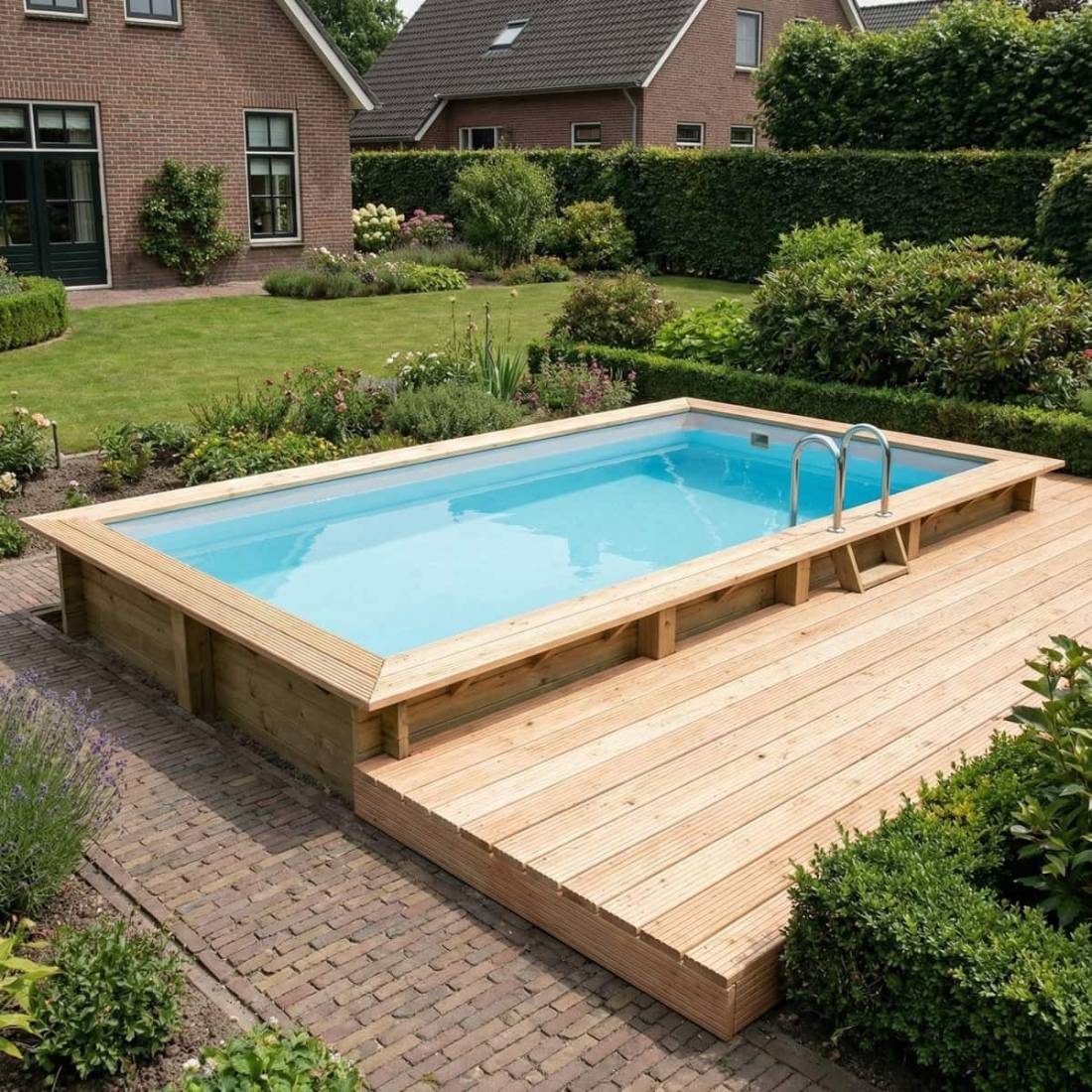 Altanka - Piscine hors sol en bois AQUA 7 x 3.75 - H.1.45 m, gris clair,  - BAS7308OSPU2 - ALTANKA - Image 3