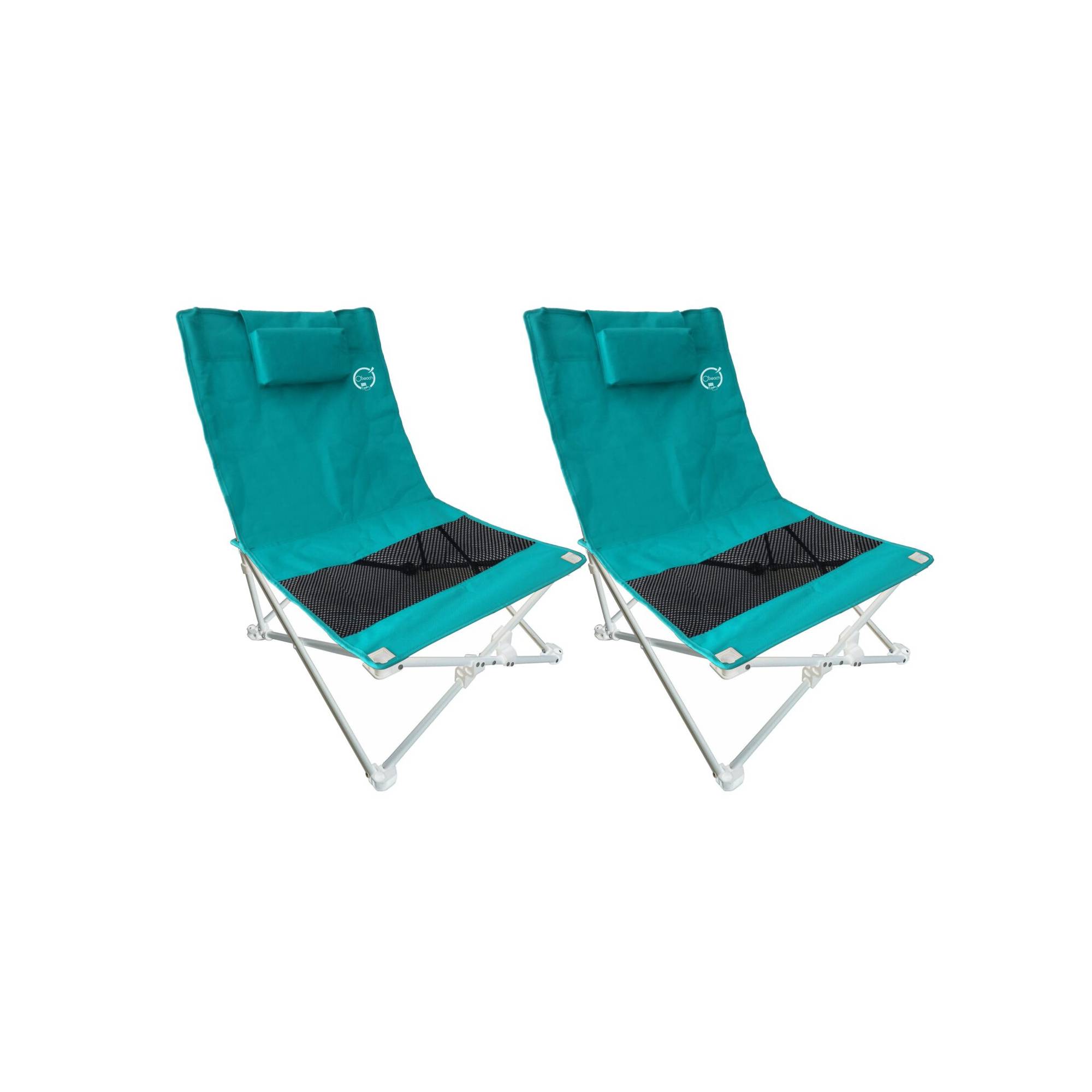 Lot de 2 sièges de plage pliables - O'Beach - Housse de transport inclus - 40 x 40 x 70 cm - Imagen 1